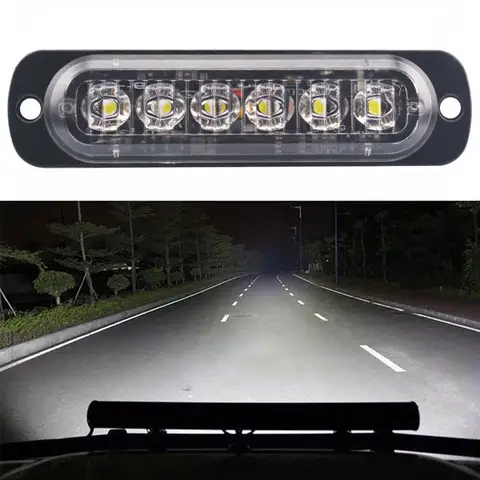 Lámpara de barra de trabajo con luz LED para conducción antiniebla todoterreno, haz de punto de 12V, SUV, 4WD, coche, barco, camión, vehículo y 6 faros de trabajo LED para barcos