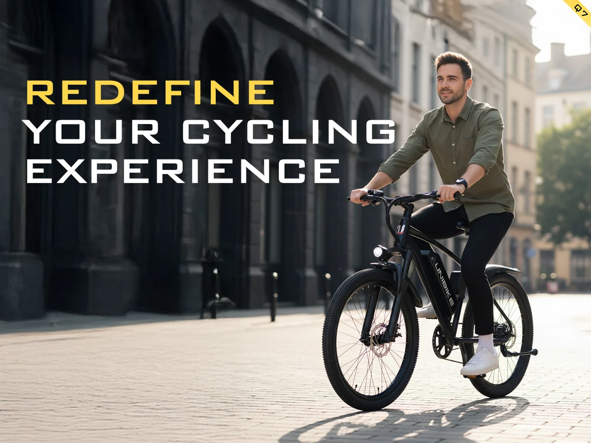 Unibike Q7 Electric Bike 26 250W 36V 10Ah Removable Battery 7 Speed Commuter Electric Bicycle for Adults City Mountain E-Bike