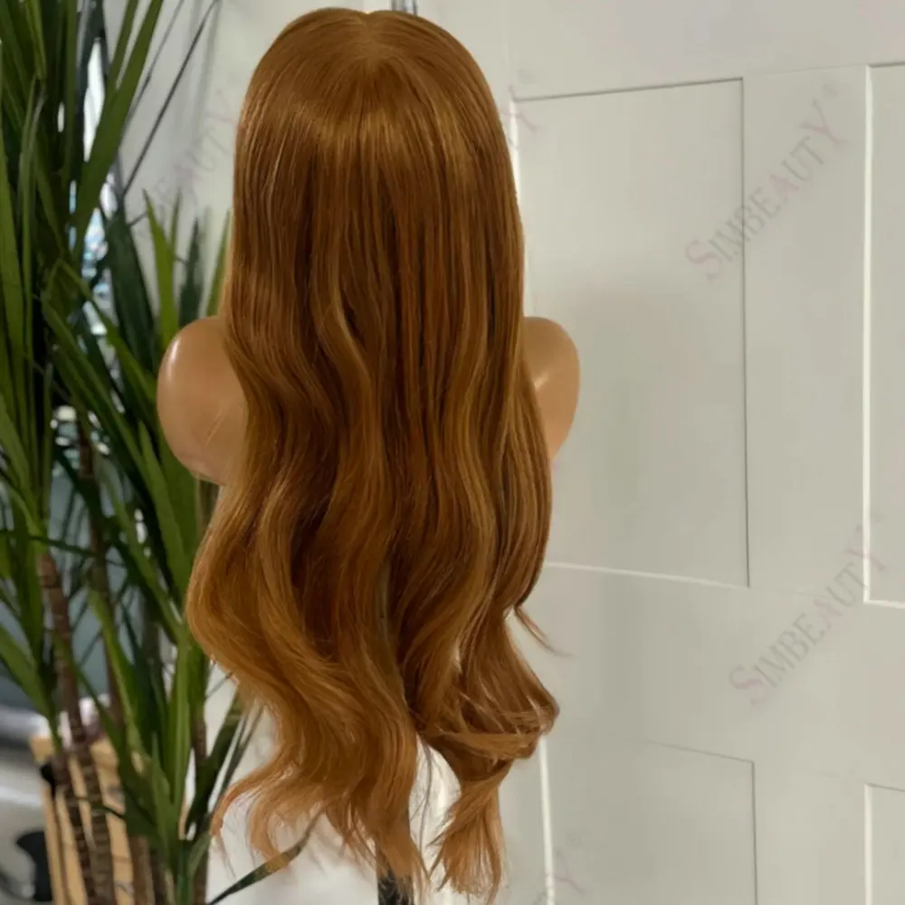 26 Zoll Orange Braun 1x4 U-Part Perücke Echthaar-Perücken Lose Wellen Klebefreie Clip-in V-Part Perücken Remy Brasilianisches Echthaar Täglicher Gebrauch – Detail 3