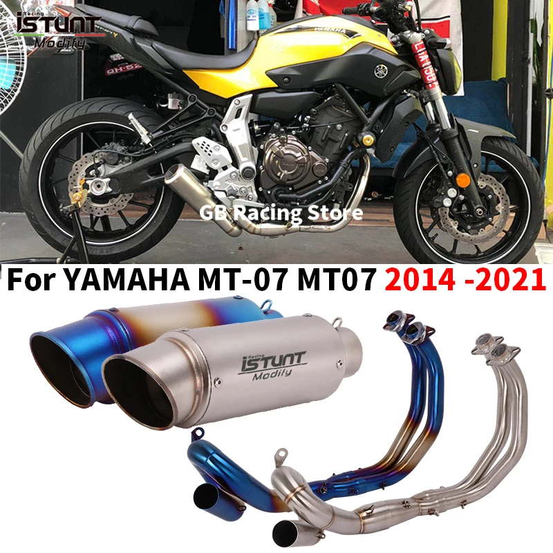

For Yamaha MT 07 Mt-07 FZ 07 XSR 700 2014 - 2021 Motorcycle Exhaust Full System Escape Front Link Pipe Motocross With DB Killer