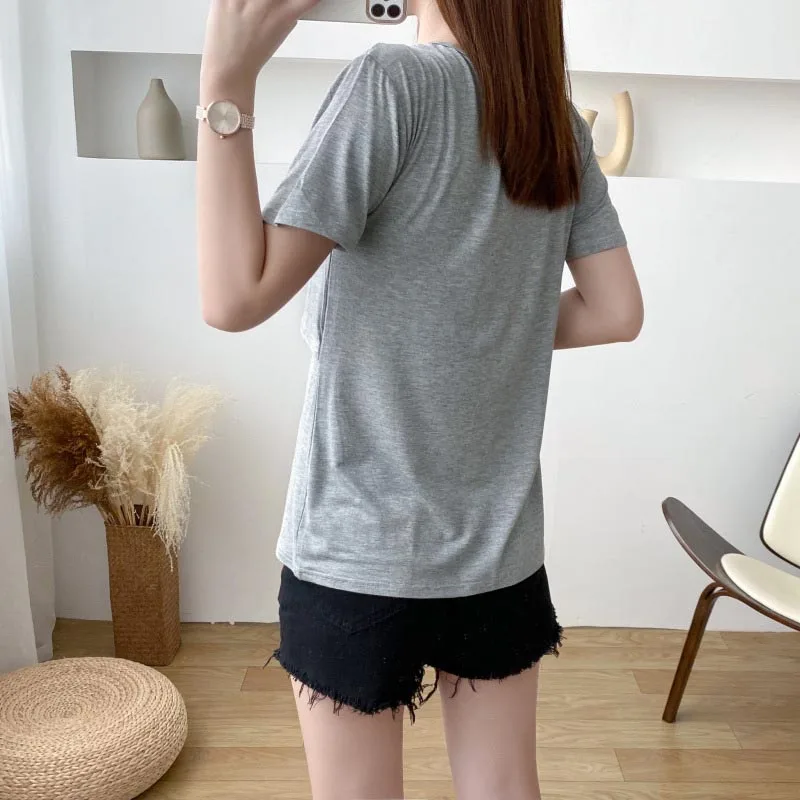 Maternity Top Modal Lactation Clothing Breastfeeding T- shirt Pregnancy Clothes For Pregnant Women