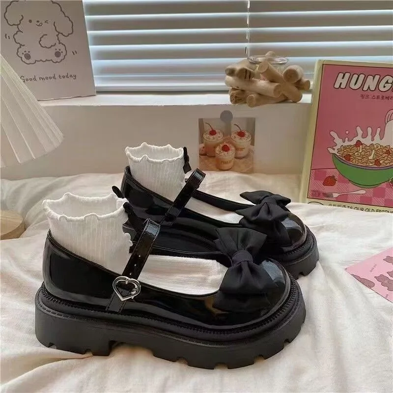 2026 Summer New School Girl JK Loafer Pumps Platform Shoes Japanese Style Lolita Y2K Kawaii Jirai Kei Fashion