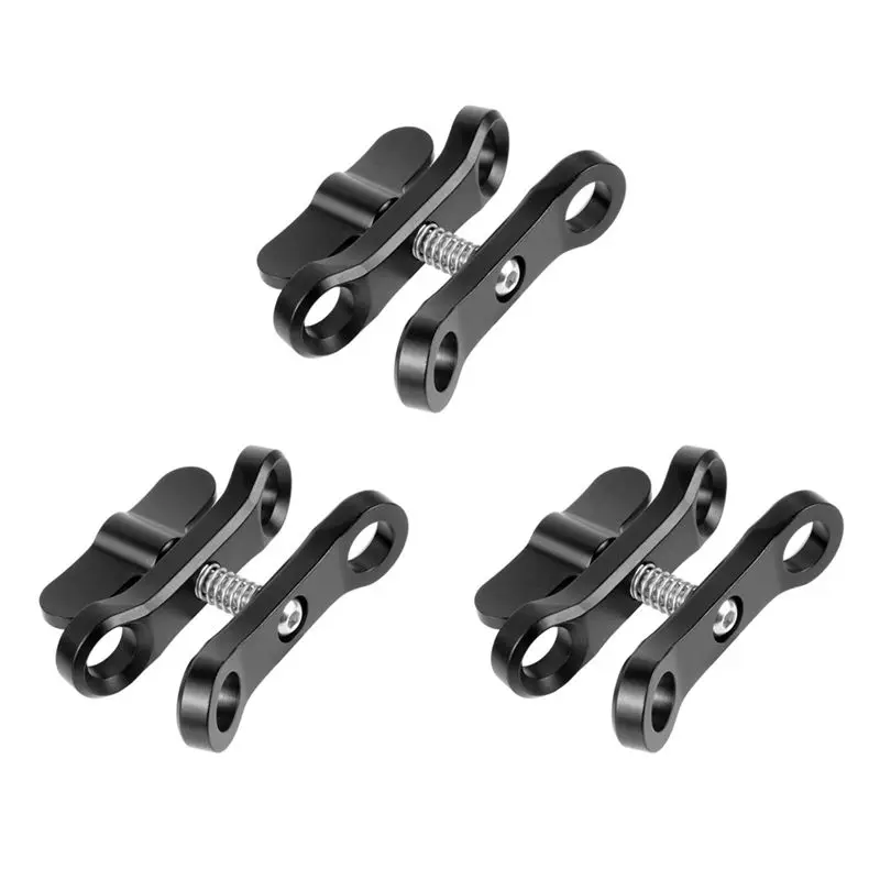 3X CNC Butterfly Clip Diving Clamp Light Connector Ball Head Mount Tripod Adapter For Go Pro 7 Sports SLR