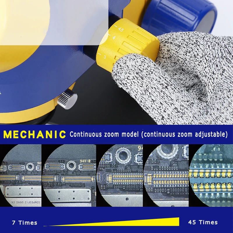 กล้องจุลทรรศน์ MECHANIC MC75T-B3 Trinocular HD PCB โทรศัพท์มือถือ Rework ชุดเกรดอุตสาหกรรม3ตาสเตอริโอตรวจจับเครื่องมือซ่อม