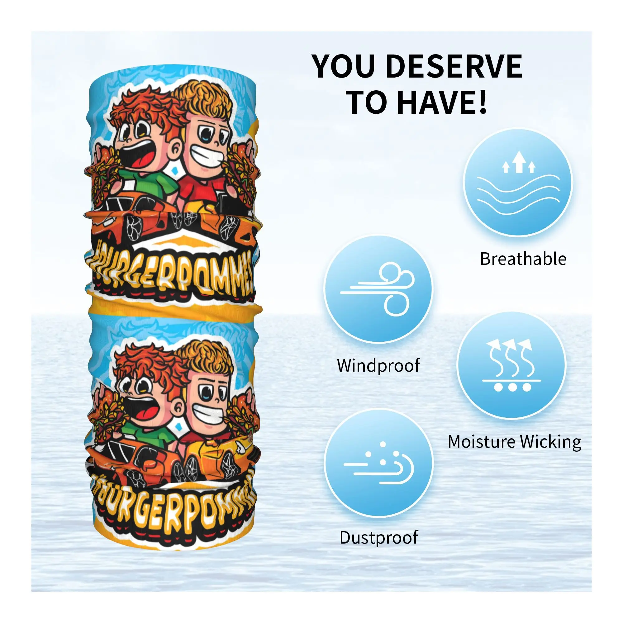 مخصص L-Lukasbses B-Burgerpommes الهيب هوب باندانا الرقبة الجراب للتزلج الجري النساء الرجال التفاف وشاح كلاسيكي     عقال أكثر دفئا