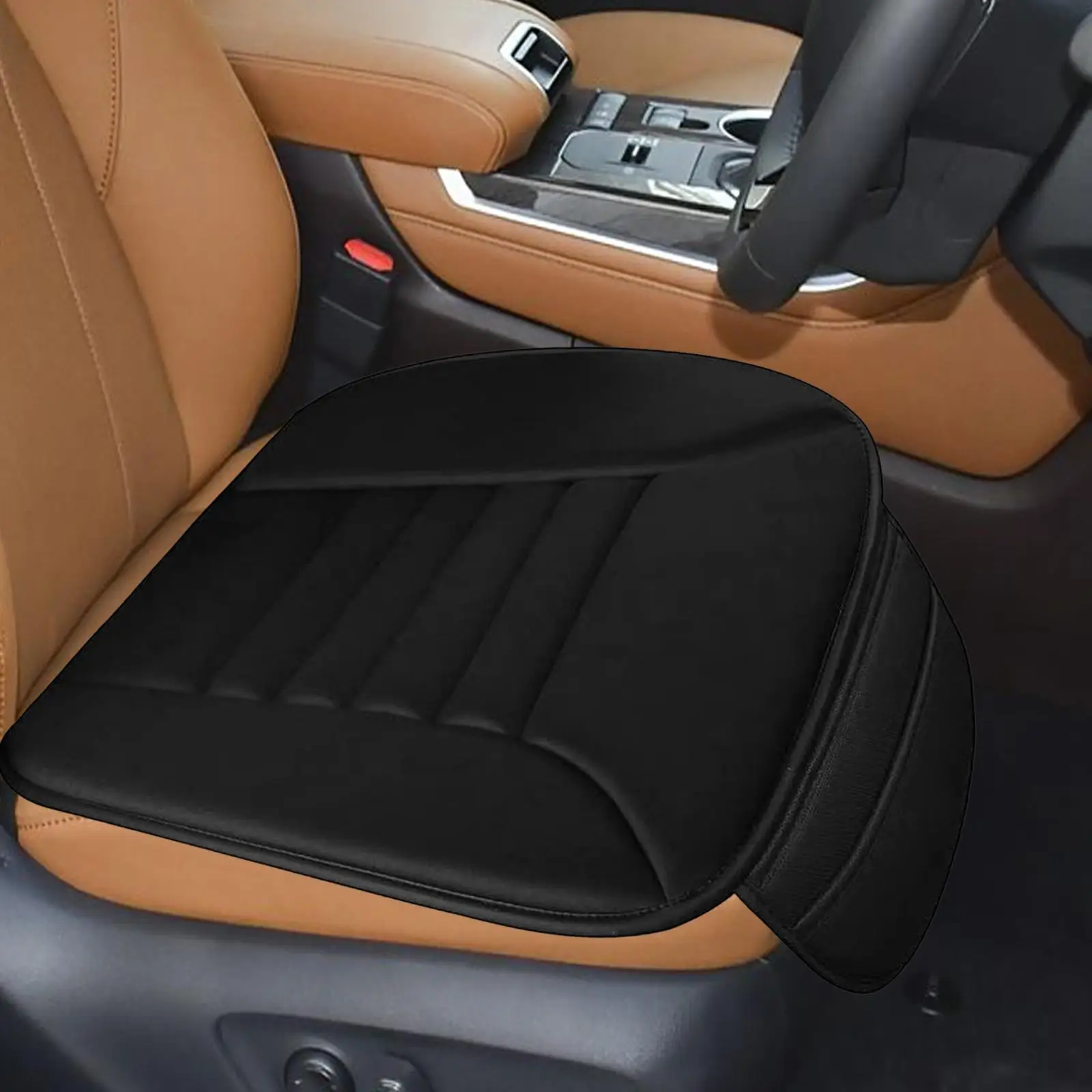 

Universal Car Seat Cushion Protector Memory Foam Easy Install Black Pad for Vehicle Office Chair Gaming Seat Comfort