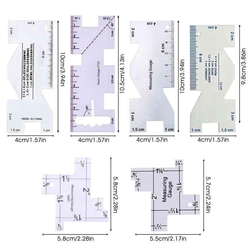 Precision Seam Measuring Gauge Metal Quilting Tailor Ruler Template Sewing Ruler For DIY Patchwork Quilting Craft Accessories