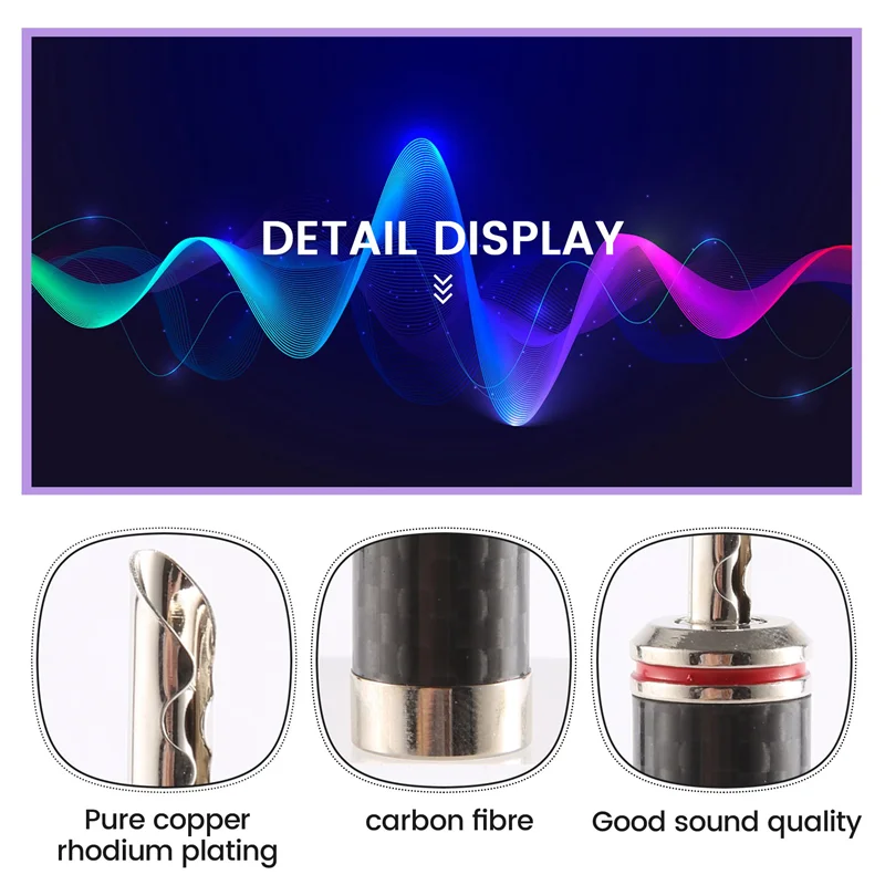 

A93P 8Pcs Banana Plugs Hi-End HIFI DIY Carbon Fiber Copper Plated Rhodium Electrical Audio Jack Banana Connector Plug