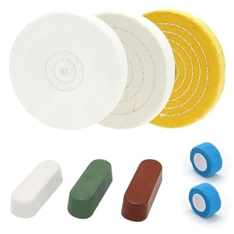 

6Inch Buffing Polishing Wheels,For Bench Grinder,With Buffing Polishing Cutting Compounds,With Non-Woven Bandage