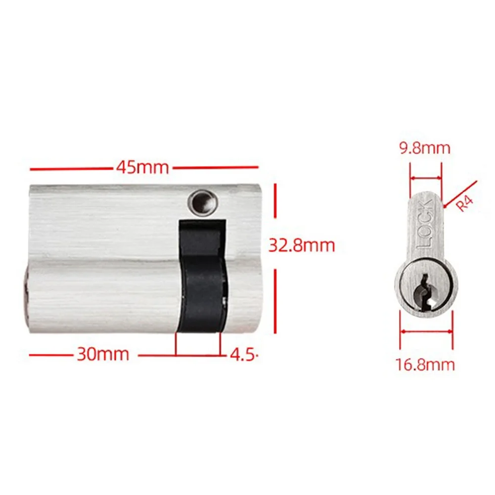 

45 мм полуцилиндровый цилиндр замка с 3 ключами, латунный цилиндр замка двери с защитой от массажа для деревянного металла, ПВХ и внутренних дверей