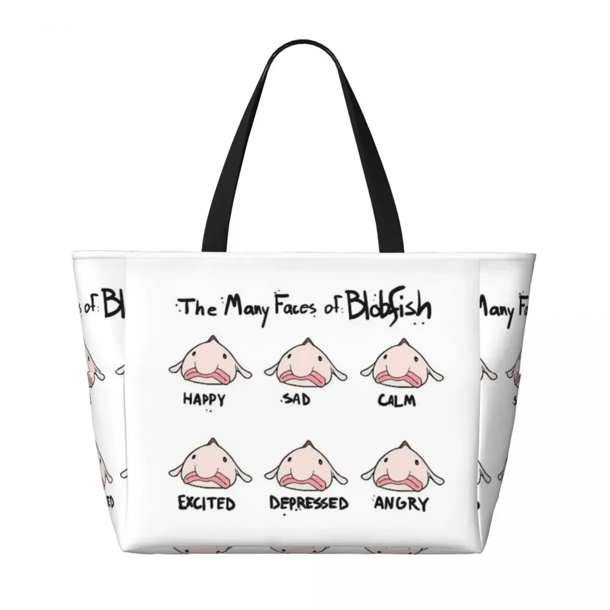 The Many Faces Of Blobfish Beach Travel Bag, Tote Bag Modern Adult Travel Birthday Gift Multi-Style Pattern