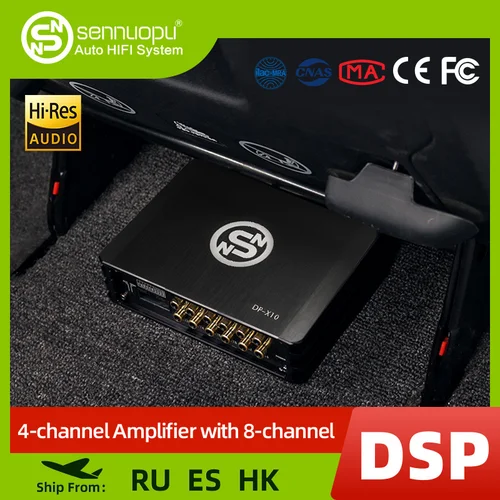 Sennuopu Dp X10 1000w Dsp 프로세서 블루투스 자동차 앰프, 4 채널 클래스 A 자동 오디오, 12 V, 자동차 사운드용 로우 앰프
