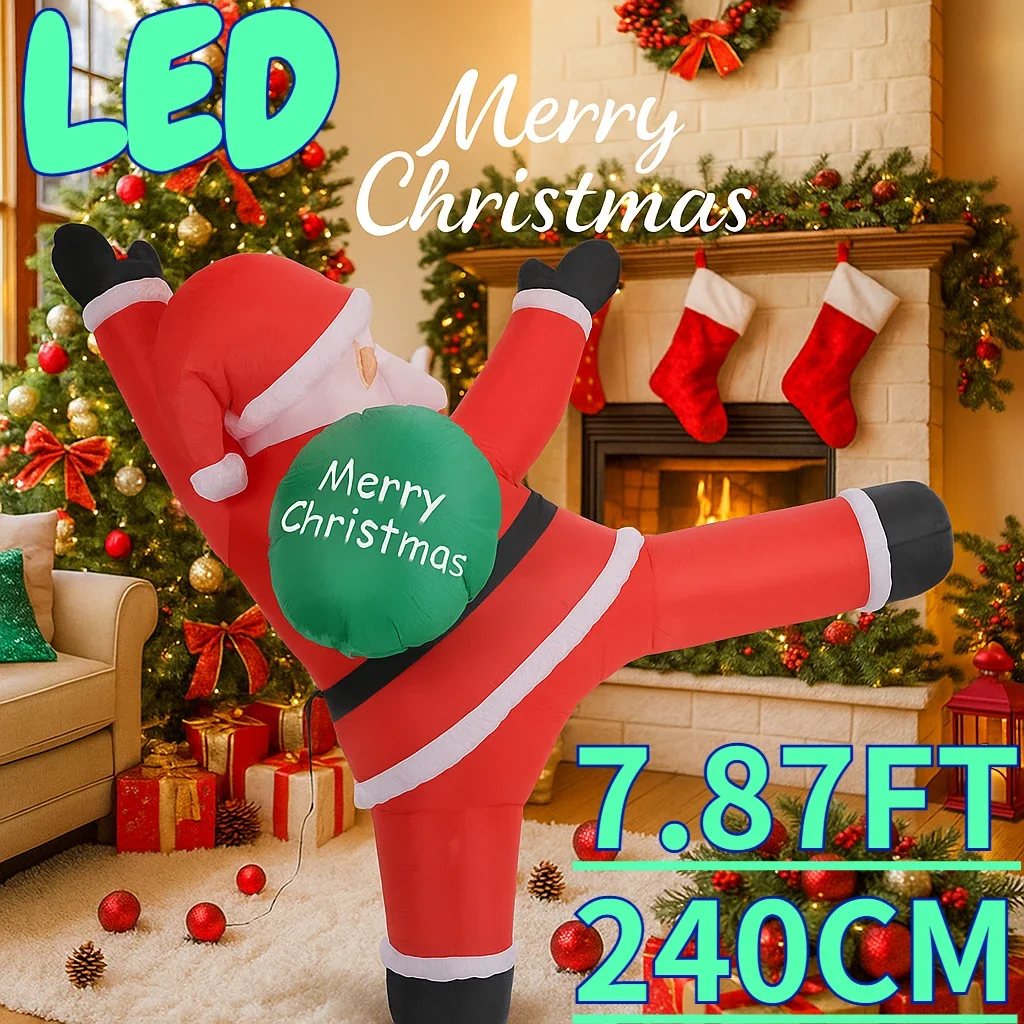 6.23FT Inflatable Toys Climb Santa Claus Xmas For Yard Lawn With LED Lit Ideal Outdoor Holiday Festive Decor Party Holiday Decor