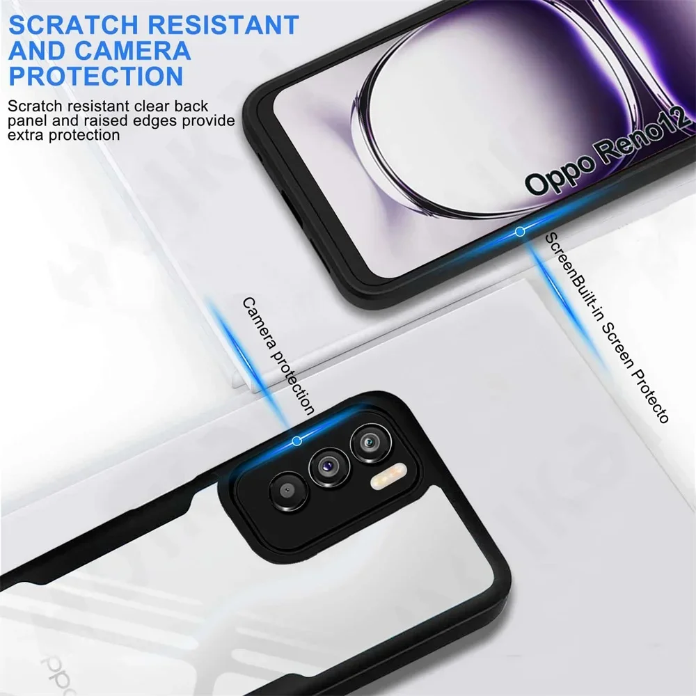 Case For OPPO Reno 12 Pro 4G 5G 360 Full Shockproof Silicone Screen Protection Phone Cover