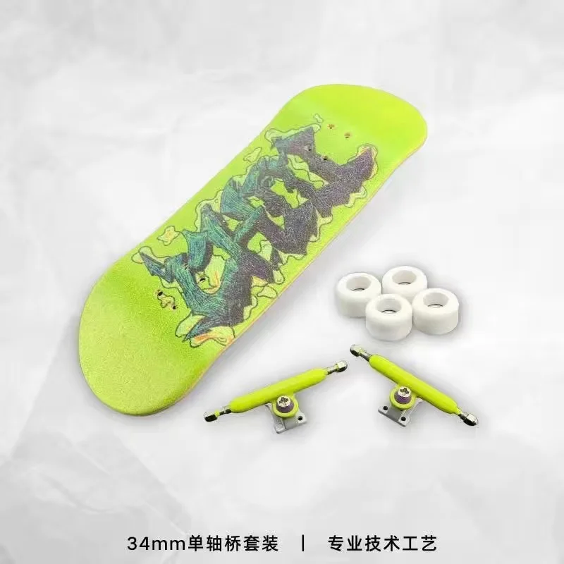 1Set Finger SkateBoard Wooden Fingerboard Toy Professional Bearing Stents Fingers Skate Set Novelty Children Christmas Gift