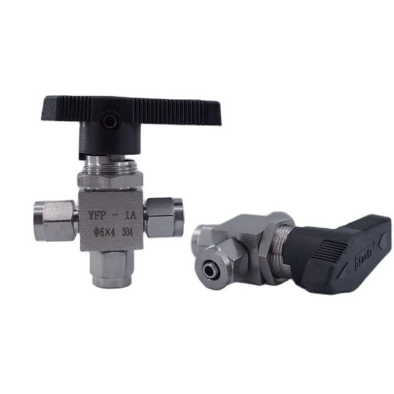 Free ship Tee Ball valve 6 8 10 12 mm Tracheal hose PU tube stainless steel 304 Quick-twist 3 way Three-way ball valve