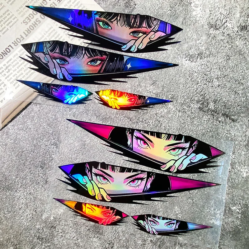 

1SET JDM Anime Girl Motorcycle Stickers Vinyl Decals for Motorbike Helmet Fuel Tank Car Window Electric Scooter Decoration