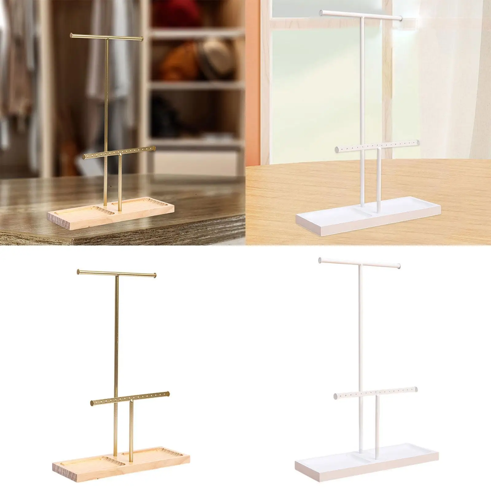 

Necklaces Earrings Holder Elegant Desktop Ear Studs Display Rack Jewelry Organizer for Bedroom Shopping Mall Home Jewelry Shop