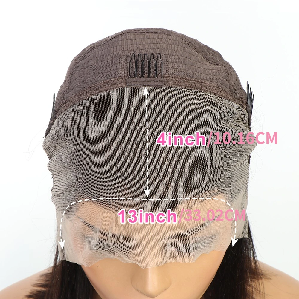 딥 웨이브 프리 플러킹 인모 가발 밥 가발 13x4 투명 레이스 프론탈 가발 여성용 150% 밀도 12인치 밥 가발