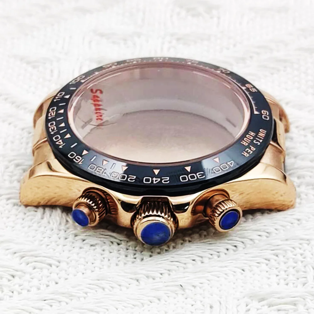 Аксессуары для часов Корпус часов из нержавеющей стали 40 мм Механизм VK63 с сапфировым стеклом первого зерна