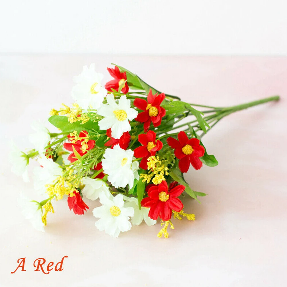 

Bouquet Artificial Flower 1pcs Art Hall Floral For Party Garden Home Office Shop Silk Faux Flowers Wedding Plant