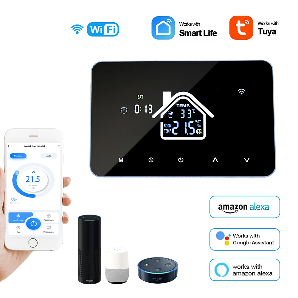 Tuya WiFi Smart home Thermostat, Electric Floor Heating Water/Gas Boiler Temperature Controller Smart life Google Home, Alexa