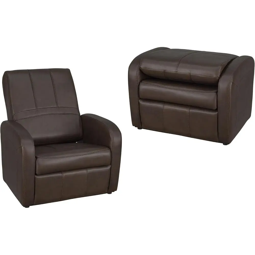 RV Gaming Chair Ottoman with Storage | Ideal for Adults and Teens | Chestnut | 2-Pack