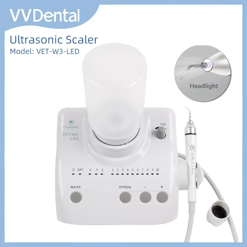 VVDental Ultrasonic Scaler Machine With Water Supply Bottle Teeth Cleaner Remove Tooth Calculus Smoke Stains Dentistry Equiment