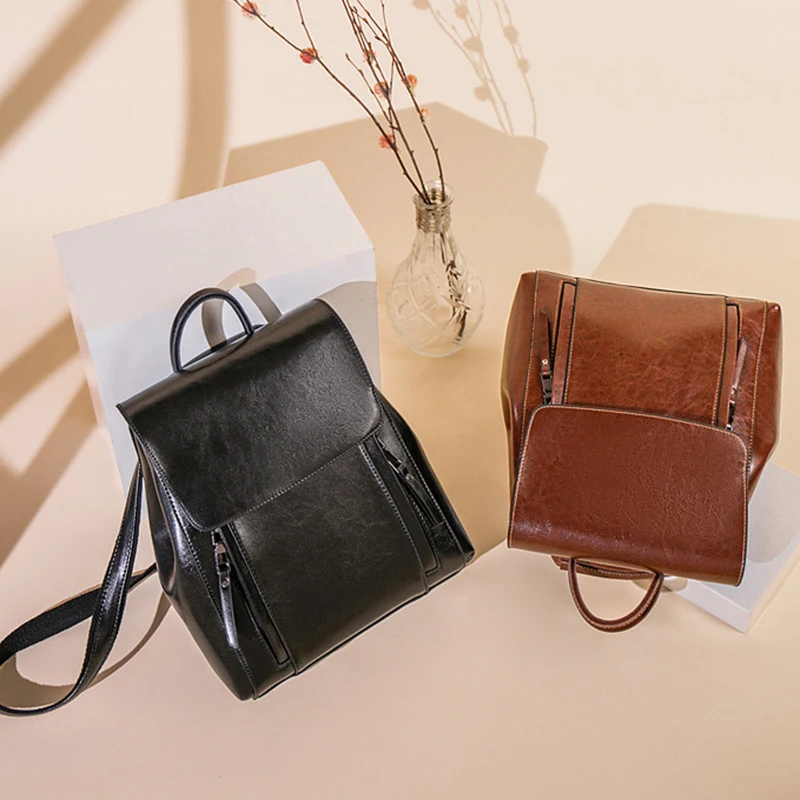 Women Backpack Cross body Shoulder Bag Genuine Leather Girls School Female Natural Skin Book Laptop Rucksack Messenger Bags 배낭