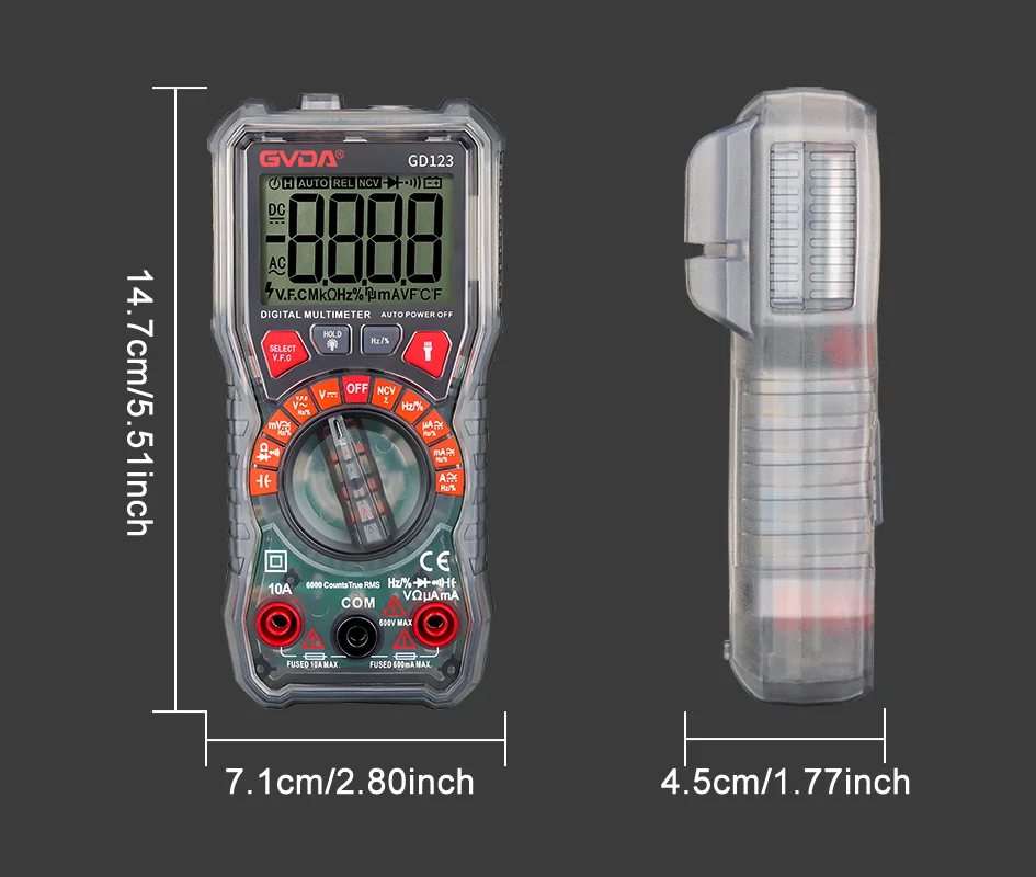 GVDA Digitales Multimeter Elektriker-Widerstandsmessgerät AC/DC-Spannungstester mit Hintergrundbeleuchtung Elektrisches Multimeter – Detail 20