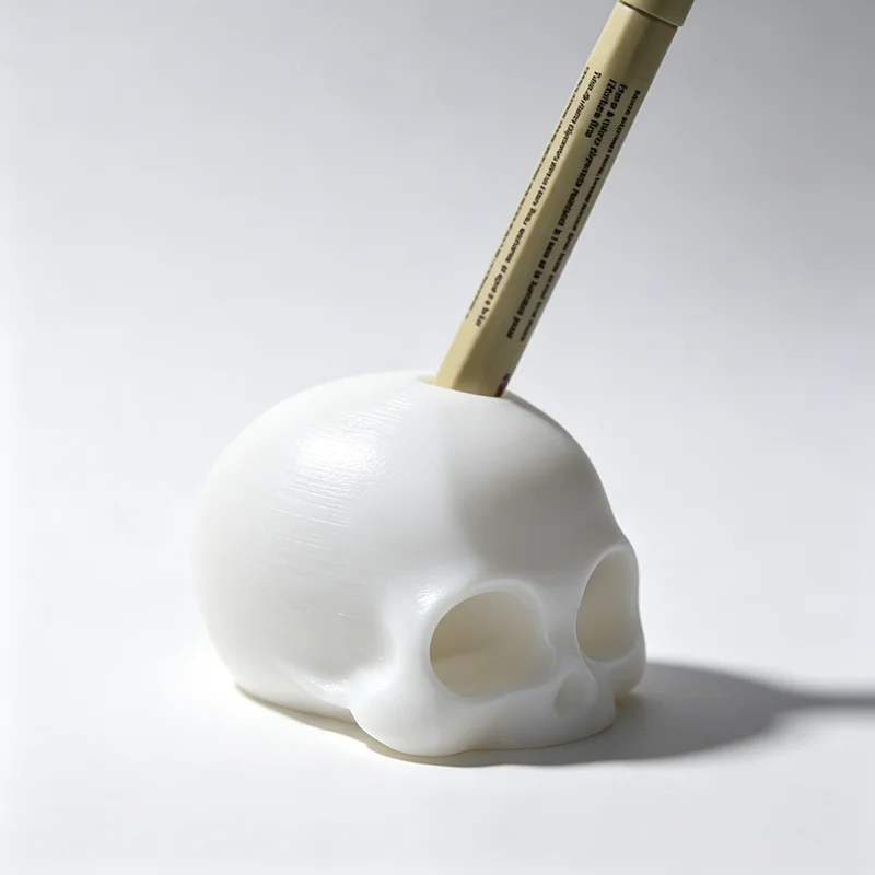 3D Printed Skull Pen Holder, Creative Desktop Organizer, Unique Decor Stationery Storage for Office Desk