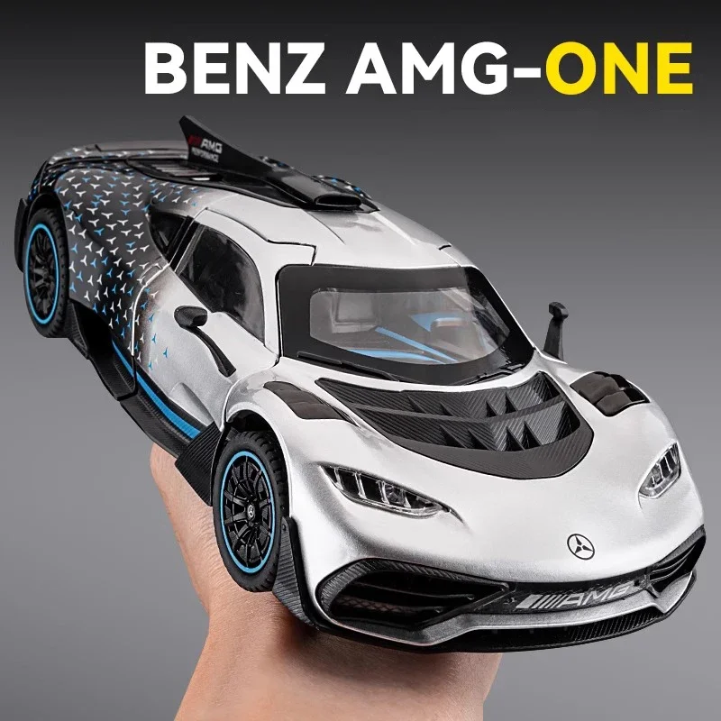 

1:24 Mercedes Benz AMG ONE Racing, литая под давлением модель автомобиля из сплава металла, сбор звука и света, хобби, декоративные подарки для парня