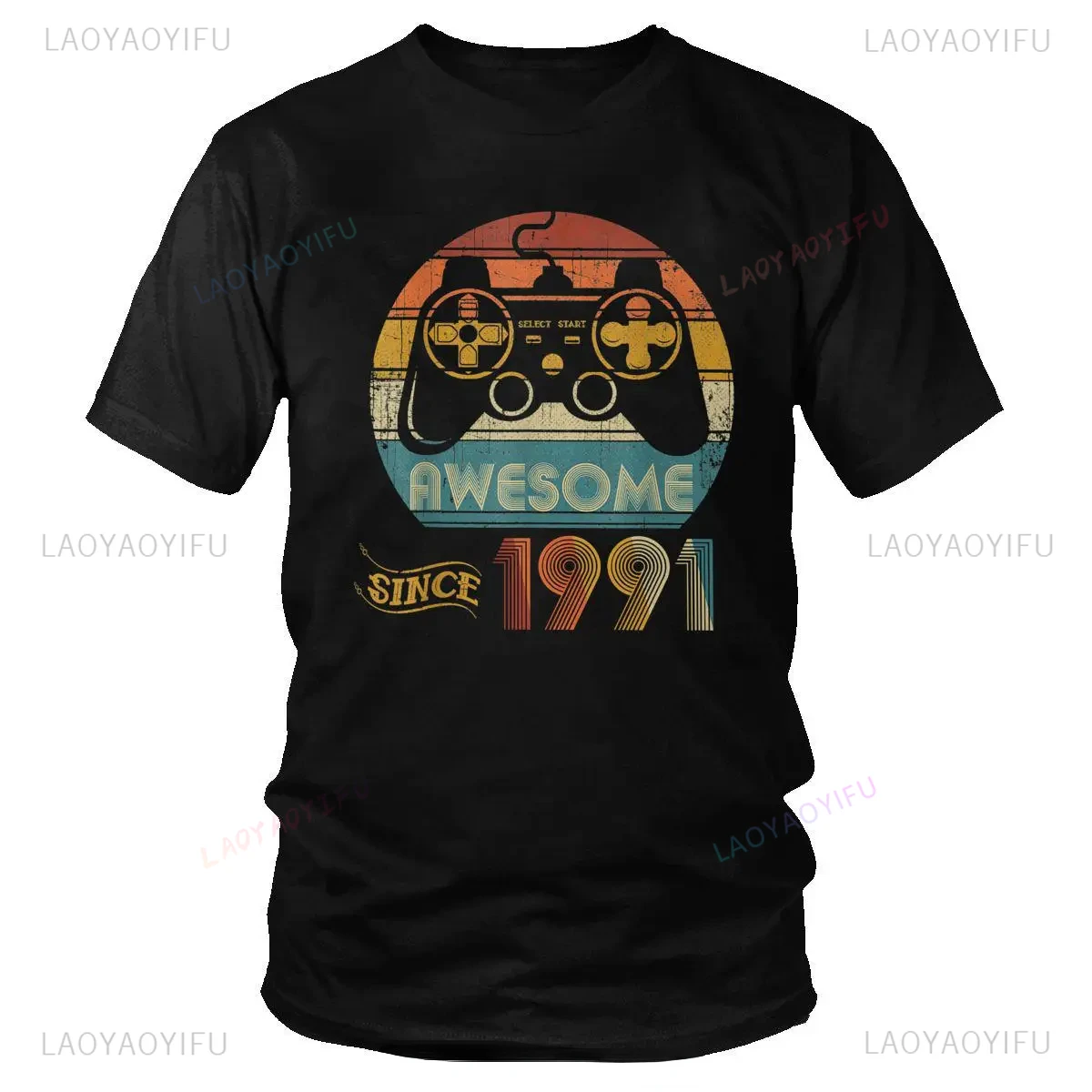 Classic men's T-shirt, retro video game T-shirt, amazing short sleeved T-shirt since 1991