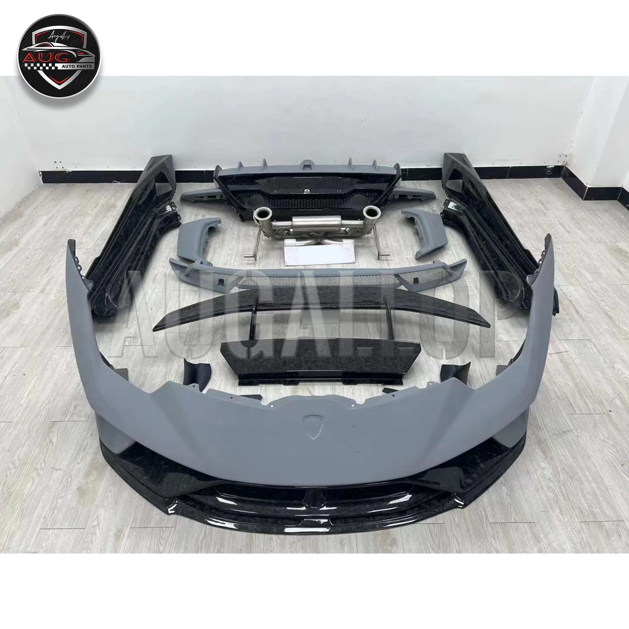 AUG body kit For Lamborghini LP580 610 upgrade track version 640 front bar rear bar rear wing Vorsteiner carbon fiber front lip