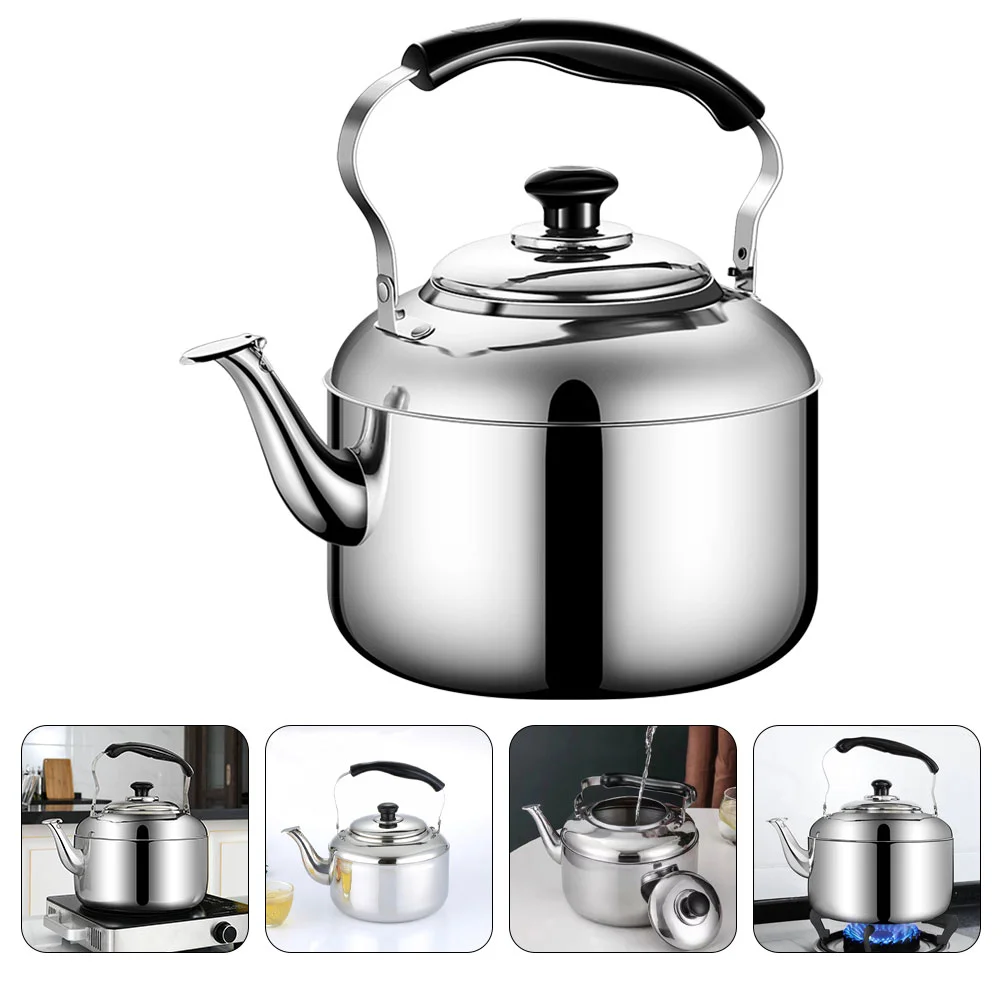 

Stainless Steel Kettle Water Heating Household Teakettle Whistling Sounding Teapot Stovetop Thickened Teakettles Camping