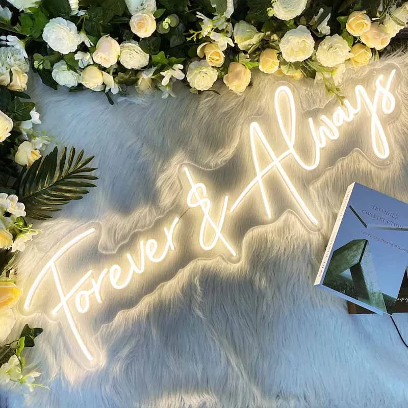 Imagem -04 - Forever And Always Wedding Neon Sign Presentes Personalizados Wall Art Custom Neon Sign Presente de Noivado para Ela