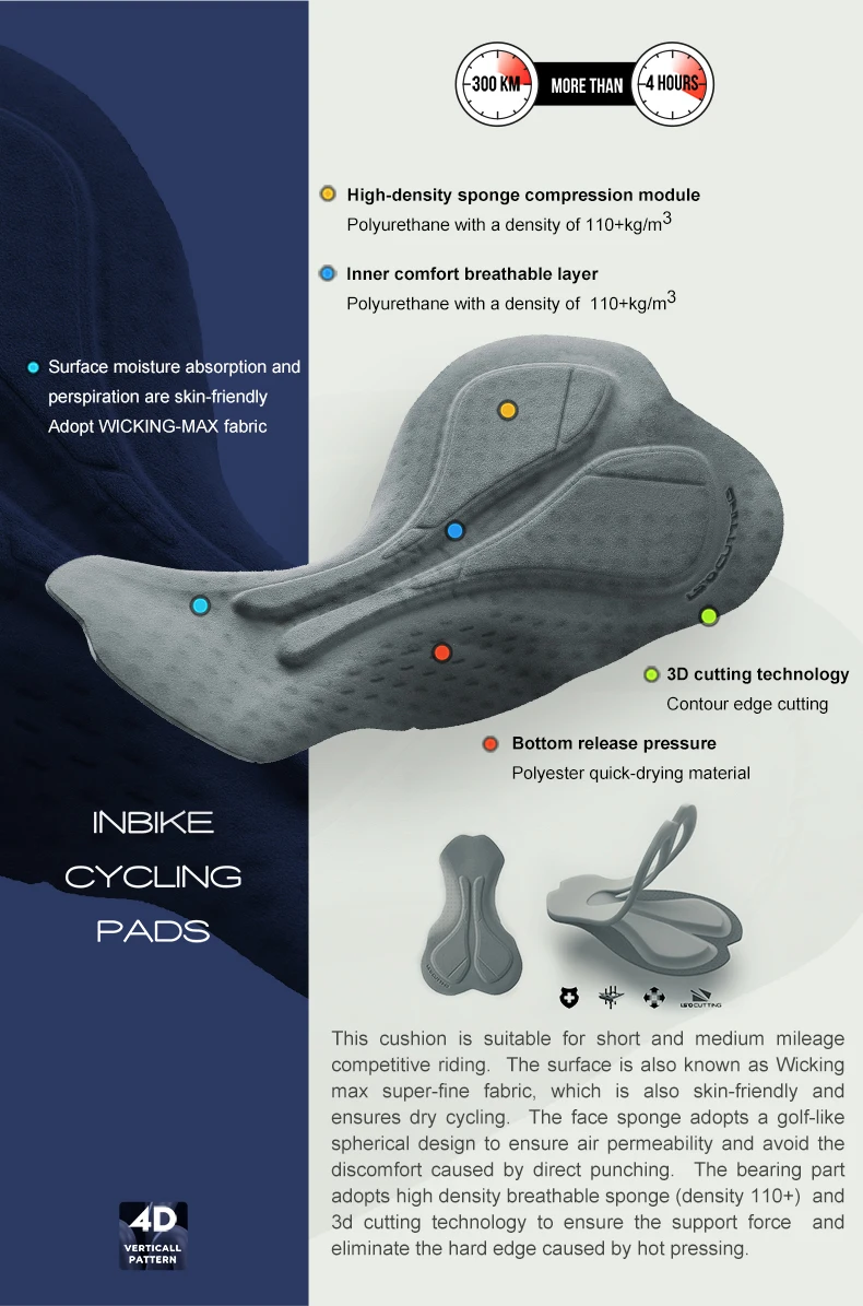 LAMEDA Pro Herren Fahrradshorts mit 3D-Schaumstoffpolsterung, stoßfest, für Straßen- und Mountainbikes, atmungsaktive Fahrradunterwäsche, Shorts, Hosen – Detail 9
