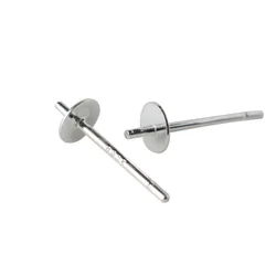 925 Sterling Silver blank post stud earrings with Flat Pad for jewelry making