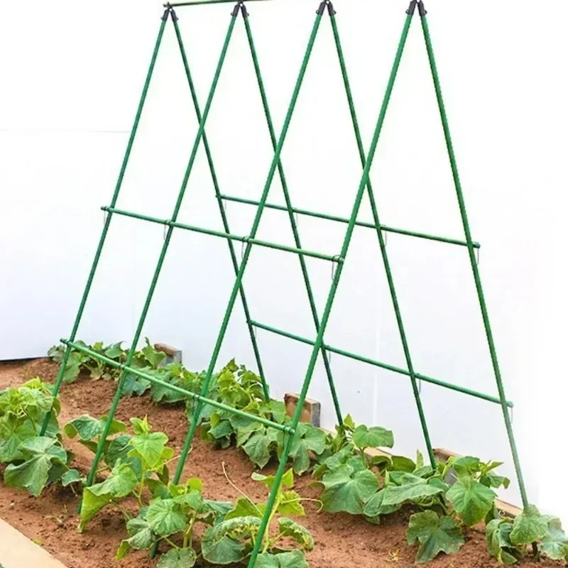2026 new 1pc 3horizontal 6 vertical sturdy plant support plastic-coated steel climbing trellis for garden vegetables