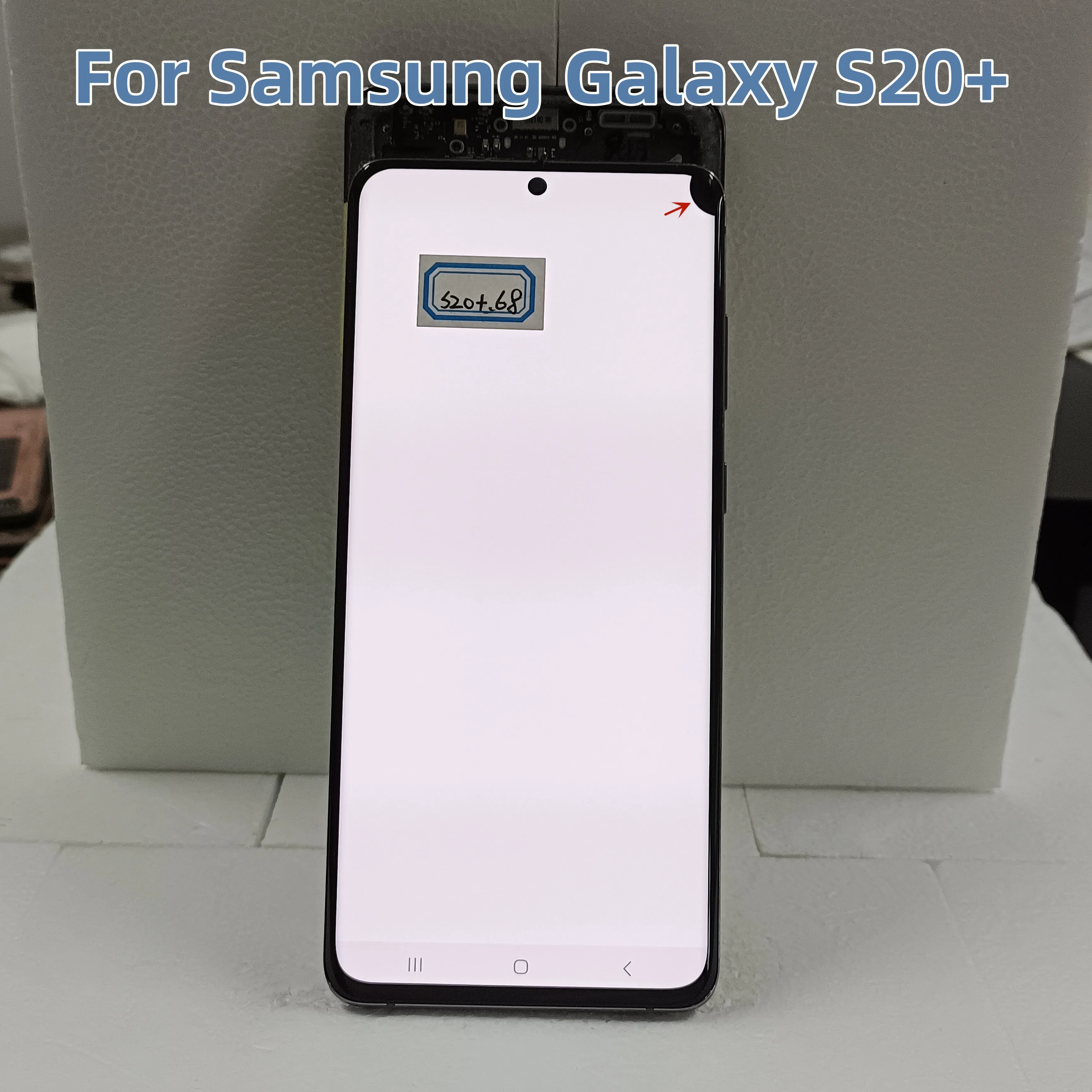 

100% Work For s20+ 6.7" Super AMOLED LCD For Samsung Galaxy S20 plus Display Screen G985a G985u G985f/ds Touch panel，With lines