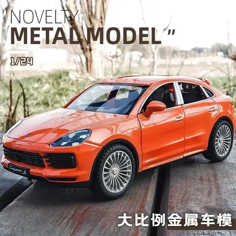 

Модель автомобиля Porsche Cayenne S SUV литая модель из сплава в масштабе 1:24, миниатюрный Роскошный металлический автомобиль для детей, рождественские игрушки Hottoys для мальчиков F384