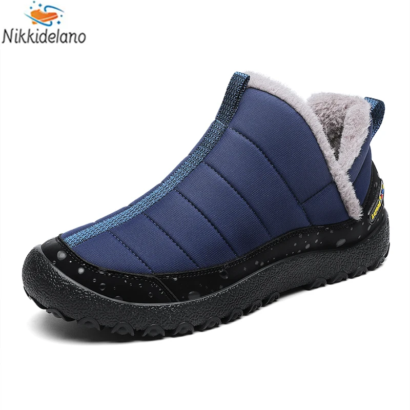 

Men Winter Booties Waterproof Outdoor Work Shoes Warm Male Women Snow Boots Anti-Slip Ankle Shoes Snow Casual Shoes for Trekking