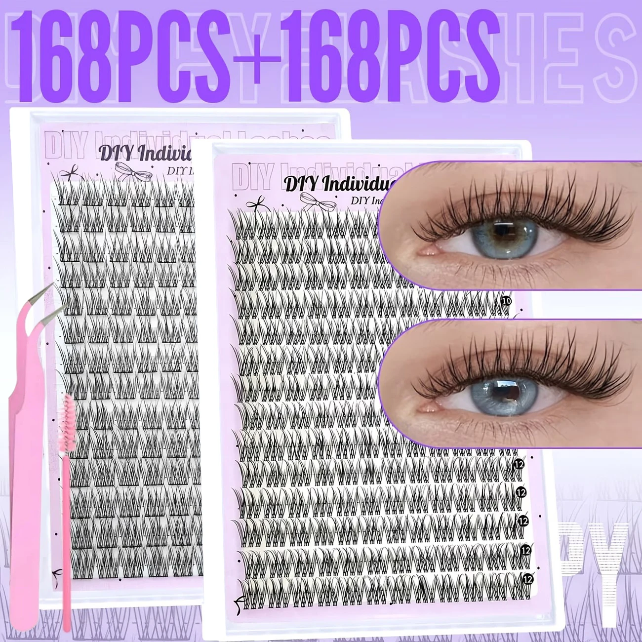 10 Paar falsche Wimpern im Anime-Stil, 11 mm, gekräuselt, C-förmig, Dicke 0,07, keine Verformung – Detail 8