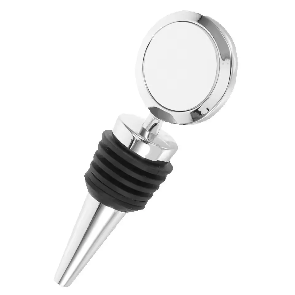 5PC Sublimation Blanks Wine Stoppers Round Shape Bottle Saver for DIY Custom Gift