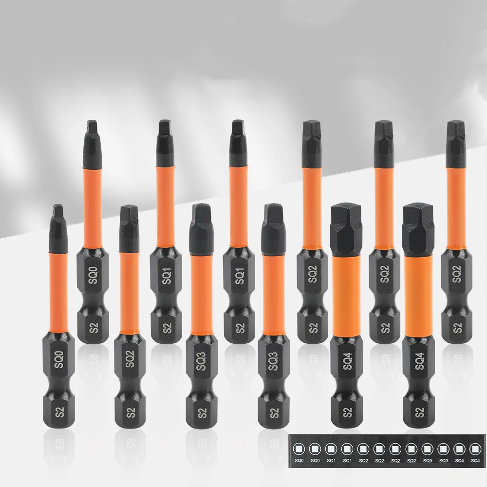 

12Pcs 52mm Impact Driver Bits Mixed Pozi Phillips Torx Pneumatic lengthening Magnetic Screwdriver Drill Bit Set Tool Kit