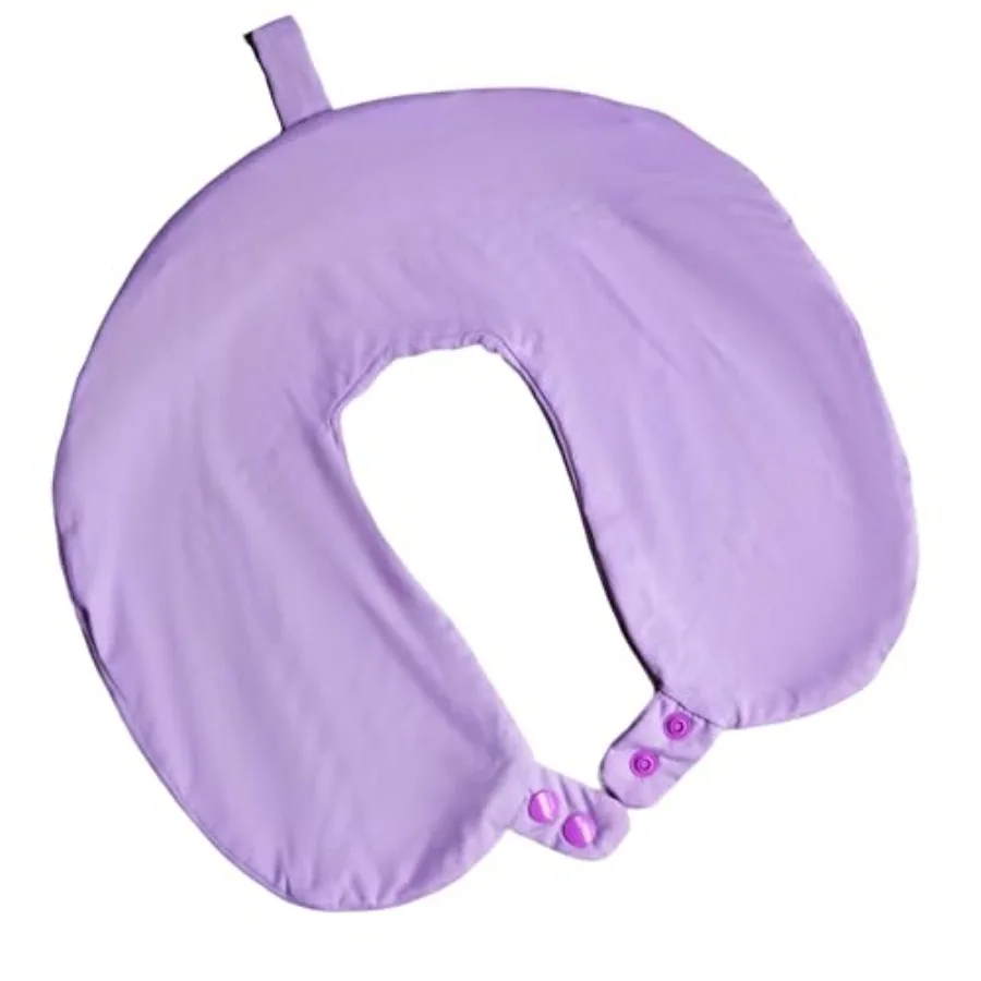 

Neck Pillow Cover Cooling Ice Silk Travel Pillowcase with Double Snap, Soft, Washable and Lightweight, Fits U-Shaped Travel Pil