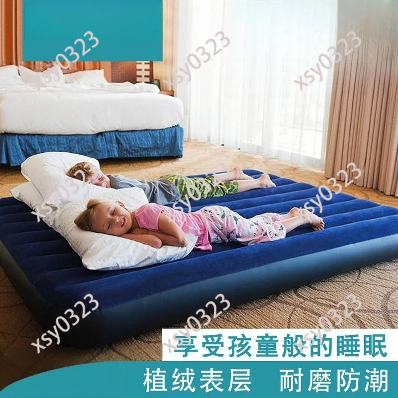 

Thick Flocked Inflatable Bed Single Portable Outdoor Household Air Mattress