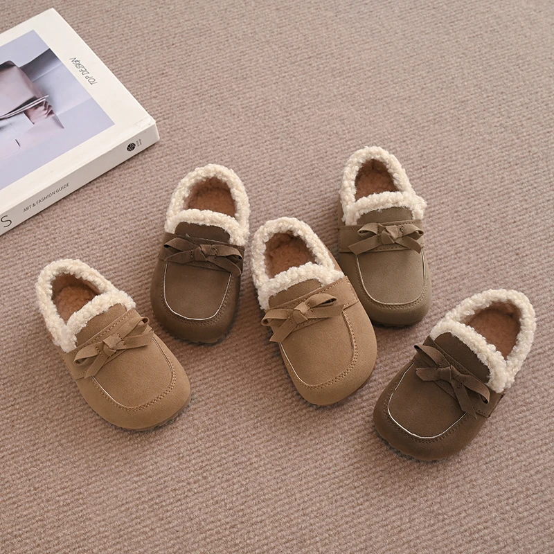 

Детская осенне-зимняя новая теплая нескользящая легкая, удобная и популярная высококачественная и теплая замшевая обувь