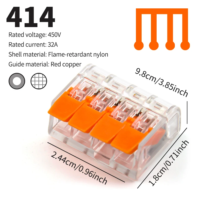 Connettore del cavo 2 porte 3 porte 5 porte Mini rapido universale compatto morsettiera a molla leva push-in dado conduttore strumenti elettrici