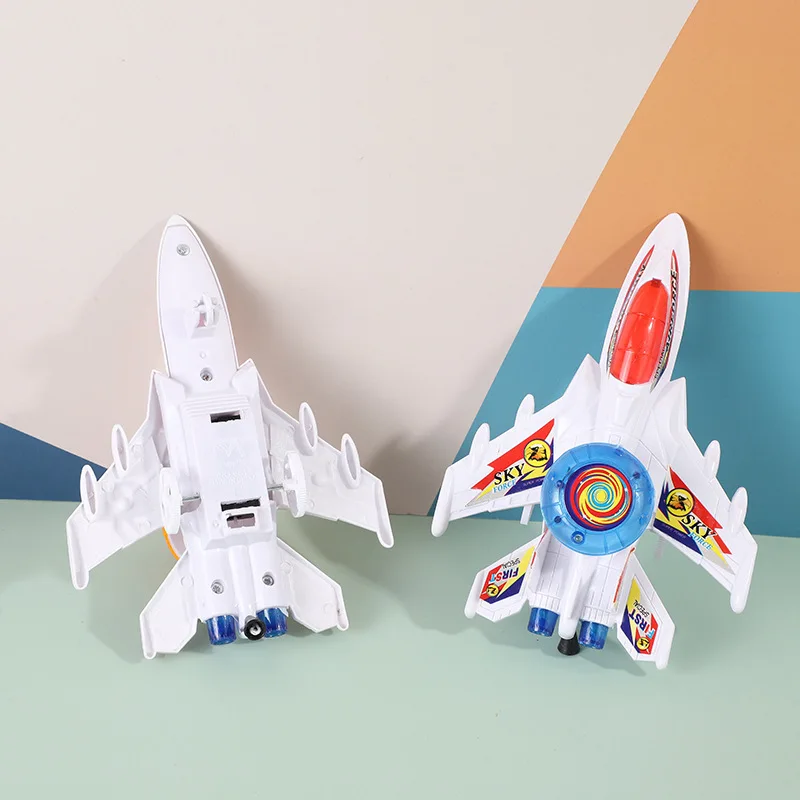 Miniavión de cuerda de tracción para niños, juguete luminoso y creativo, modelo para regalo, 2023